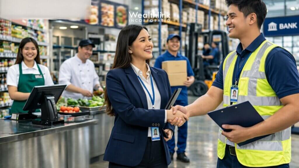 Wealthlink Inc. | Local Manpower Agencies in the Philippines: Complete Guide Wealthlink Inc. | recruiter-warehouse-handshake